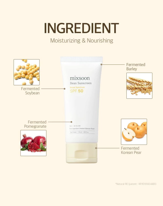 Mixsoon Bean Sunscreen Protector Solar SPF 50 (K-Beauty)