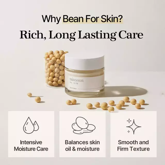 MIXSOON Bean Cream Crema Facial Hidratante con Fermento de Frijol y Granada 50 ml