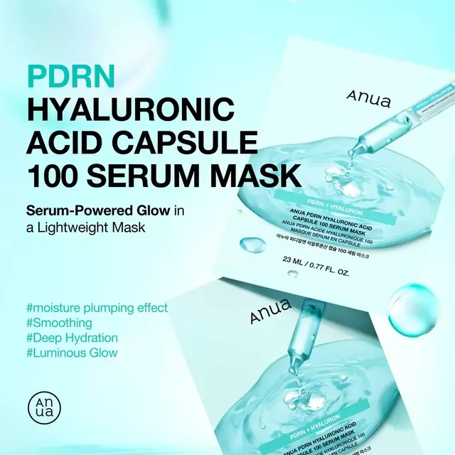 ANUA Mascarilla PDRN + Ácido Hialurónico Capsule 100 Antiedad Hidratante 23 ml