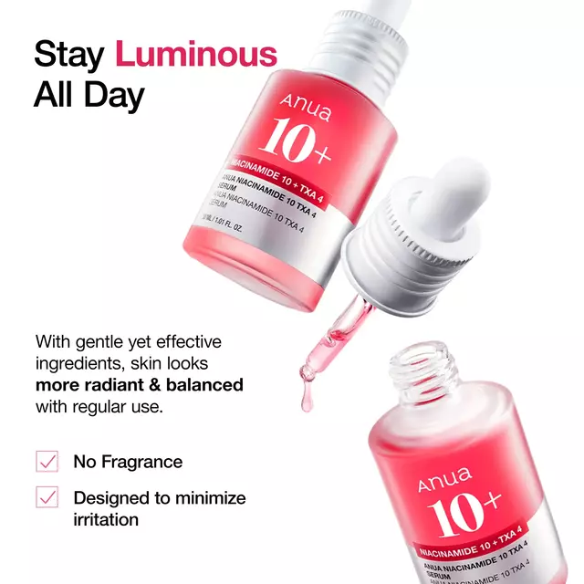 ANUA Niacinamide 10% + TXA 4% Serum Suero Antimanchas e Iluminador 30 ml