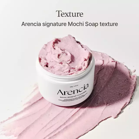 ARENCIA Rosehip Rice Mochi Cleanser 120g | Limpiador Facial 3-en-1 y Exfoliante Suave para Piel Sensible