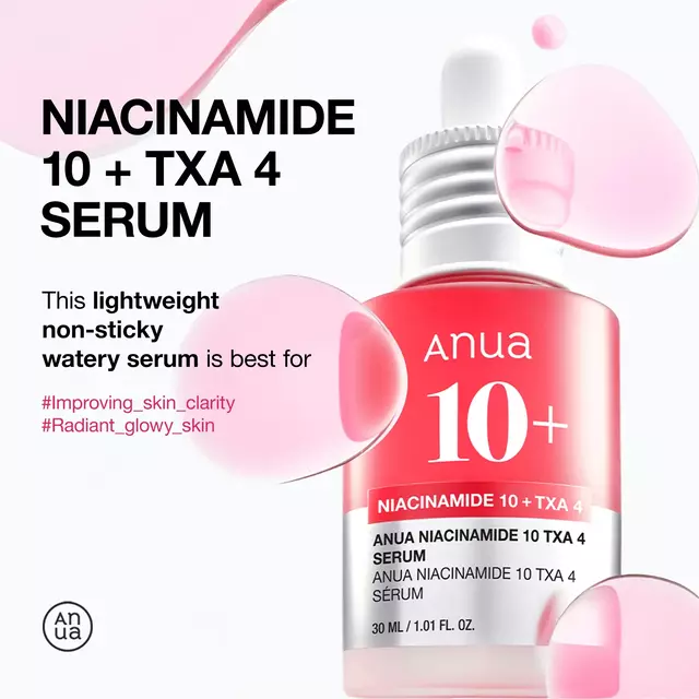 ANUA Niacinamide 10% + TXA 4% Serum Suero Antimanchas e Iluminador 30 ml